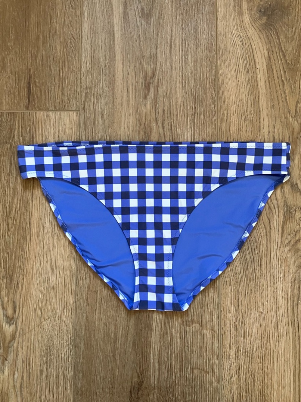 Aerie Blue Gingham Bikini Bottoms Size XL, NWOT